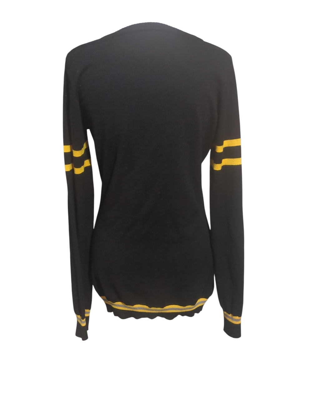 Harry Potter Black Knit sweater Cardigan with Yellow Crest - Picture 3 of 4